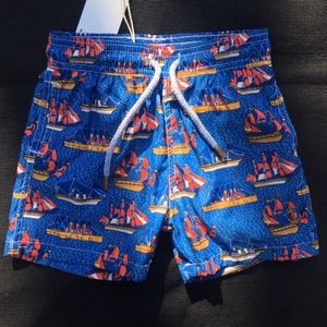 Retromarine Boy's Retro Boats Swim Trunk